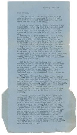 Lot #26 Bill Clinton: In a scarce early letter,