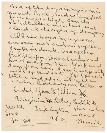 Lot #448 George S. Patton: Like his Confederate general grandfather, “Georgie Patton” carries on his family’s name at Virginia Military Academy - Image 4