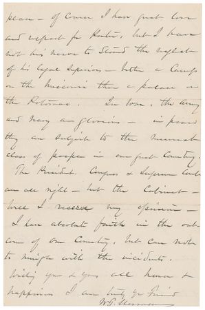 Lot #453 William T. Sherman: “In War, the Army and Navy are glorious—in peace they are subject to the meanest class of people in our great Country” - Image 4