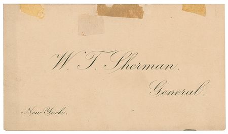 Lot #454. William T. Sherman Business Card