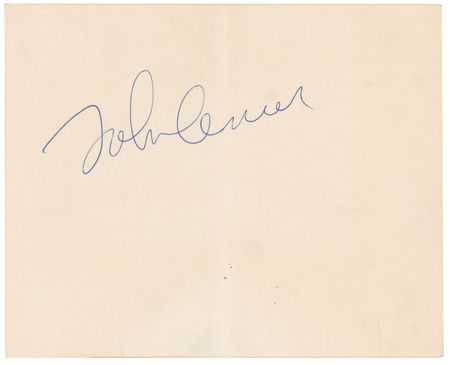 Lot #797 Beatles: John Lennon: An exceptionally large and clean Lennon signed table card - Image 2