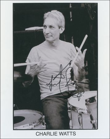 Lot #936 Rolling Stones: Charlie Watts Signed Photographs - Image 1