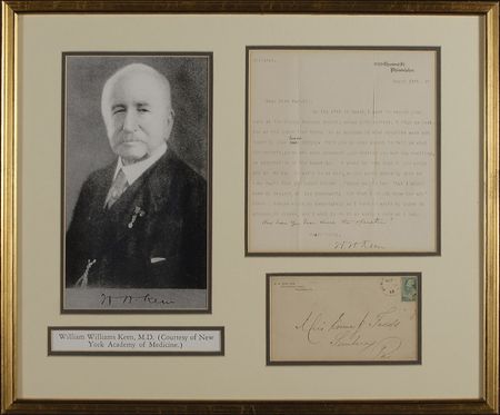 Lot #295 William Keen: The pioneering brain surgeon prepares a paper: “Will you be good enough to tell me what discomforts, pains etc. were produced” - Image 1