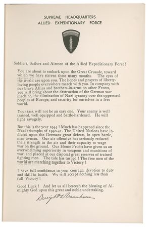 Lot #38 Dwight D. Eisenhower: Ike signs his limited-edition memoir of World War II on the D-Day Order - Image 2