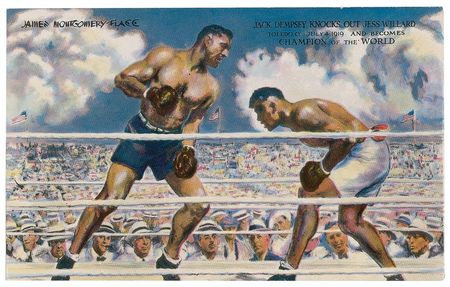Lot #1438 Joe Louis and Jack Dempsey Postcard - Image 1