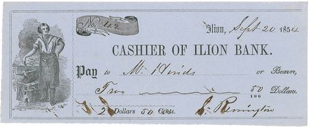 Lot #349 Eliphalet and Samuel Remington Checks - Image 1