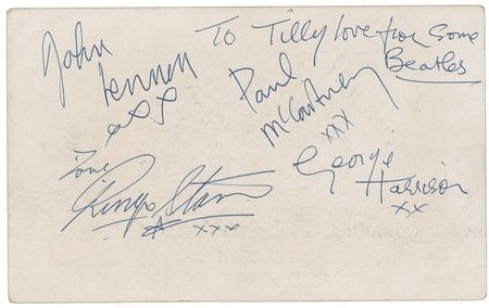 Lot #788 Beatles: Fantastic first issue 1962 Parlophone photo card signed by the ?Fab Four? - Image 1