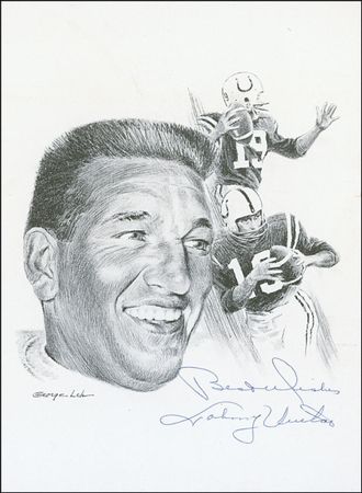 Lot #1366 Football Hall of Fame Quarterbacks Signed Photographs - Image 3
