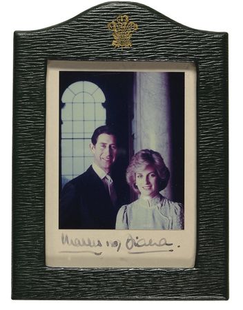 Lot #238 Diana and Charles: Uninscribed Diana and Charles portrait in its original Soos frame - Image 1