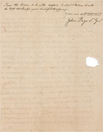 Lot #330 John Page: “Embarrassed as we were with demands for our Quota of Continental Troops for…expeditions to awe or chastise the Savages” - Image 2