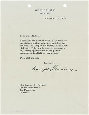 Lot #41 Dwight D. Eisenhower: “I know you did a