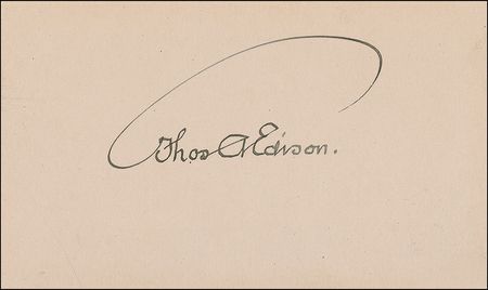 Lot #248 Thomas Edison: Desirable and eye-catching Edison ?umbrella? signature - Image 1