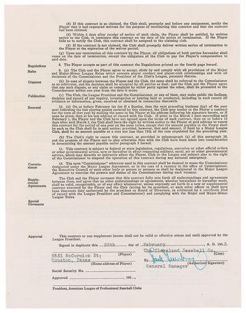 Lot #1394 Hank Greenberg Signed Document - Image 2