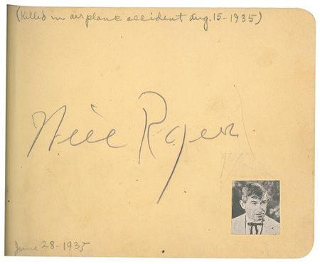 Lot #994 Autograph Album: Over 70 celebrities captured in California in the 30s and 40s, including Cooper, Rogers, Louis and Baer - Image 4