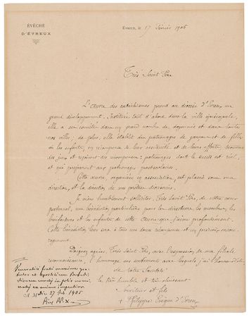 Lot #339 Pope Pius X: Last Pope immortalized in sainthood submits unique endorsement - Image 1