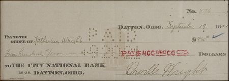 Lot #635 Orville Wright Check - Image 2