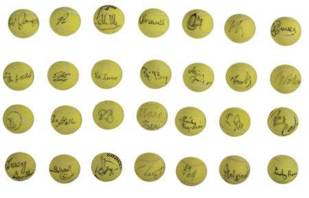 Lot #1535 Tennis: Grand Slam Champions: Over six dozen balls signed by legends of the court, including McEnroe, Connors, Borg, Federer, and Nadal - Image 2