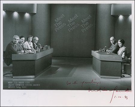 Lot #259 Indira Gandhi: ?A good encounter with the press should...result in a feeling that we have come nearer to the truth? - Image 1