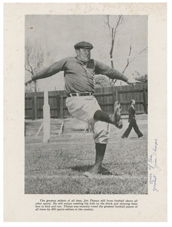 Lot #1536 Jim Thorpe: The greatest athlete of the 20th century attends a 1950 football banquet - Image 1