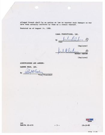 Lot #1063 Robert DeNiro Signed Document - Image 2