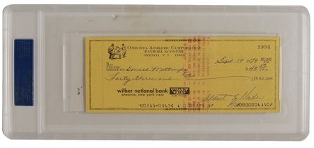 Lot #1458 Don Mattingly: Mattingly endorsed Single-A baseball payroll check from 1979 - Image 1