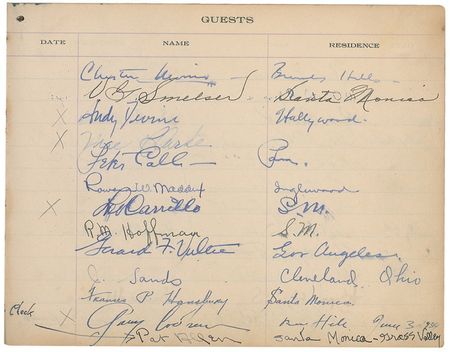 Lot #1212 Santa Monica Guest Book: Santa Monica Lifeguard guest book signed by over 40 celebrities including Morgan, Cooper, Gable, and Ted Healy - Image 4