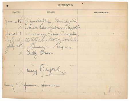 Lot #1212 Santa Monica Guest Book: Santa Monica Lifeguard guest book signed by over 40 celebrities including Morgan, Cooper, Gable, and Ted Healy - Image 7