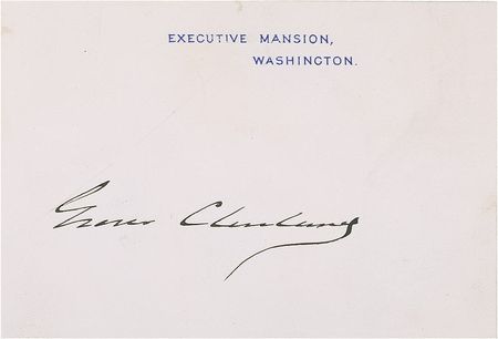 Lot #19 Grover Cleveland White House Card