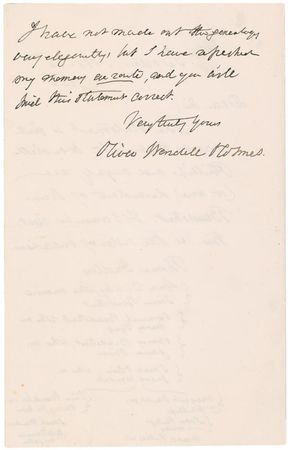 Lot #218 Oliver Wendell Holmes, Sr: Holmes explains his connection with poet Anne Bradstreet - Image 2