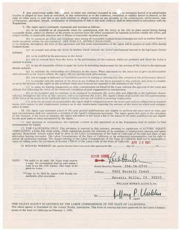 Lot #1116 Rock Hudson Signed Document - Image 2