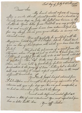 Lot #3 John Adams: An aged John Adams sends an