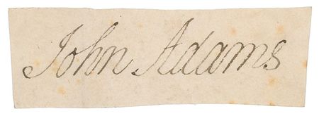 Lot #4 John Adams: Huge signature of the second