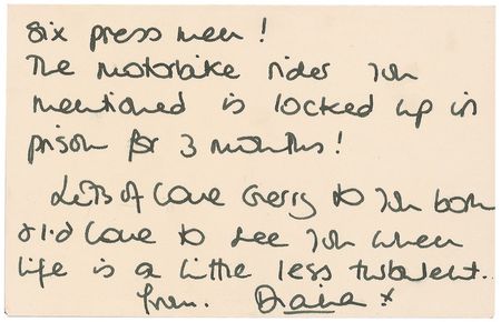 Lot #183 Diana: Foreshadowing her tragic flight from paparazzi: