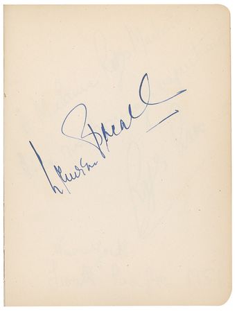 Lot #971 Autograph Album: Bogie, Bacall, and Rocky Marciano in a well-traveled album - Image 2