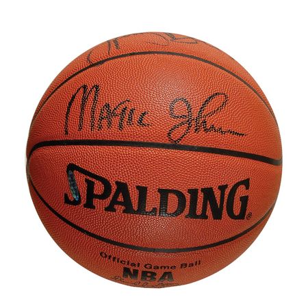Lot #1346 Larry Bird and Magic Johnson Basketball - Image 2