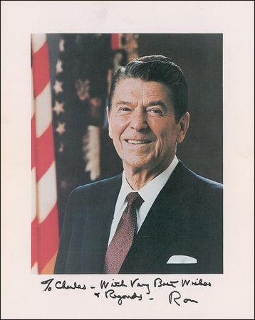 Lot #103 Ronald Reagan Photograph and Card - Image 1