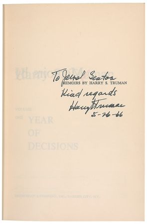 Lot #140 Harry S. Truman: The retired president recounts his Year of Decisions and Years of Trial and Hope - Image 2