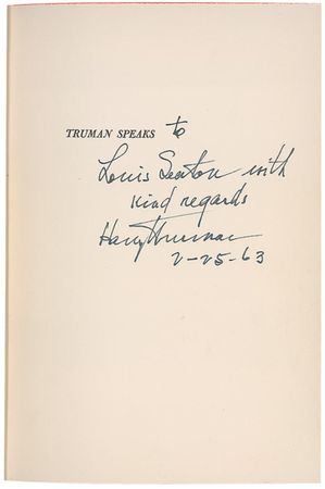 Lot #137 Harry S. Truman Book - Image 2