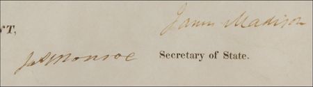 Lot #73 James Madison and James Monroe: With war looming, Madison and Monroe approve an Ohio land grant - Image 2