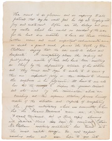 Lot #300 Civil War Letter: “Bully for Grant! Bully for Foote! And fifty bullys for Burnside!” - Image 2