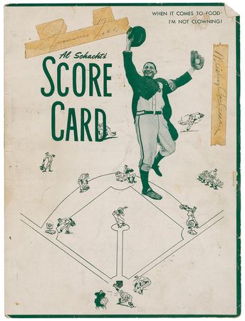 Lot #1299 Baseball Hall of Famers: Four Hall of Famers visit Al Schacht?s restaurant - Image 1