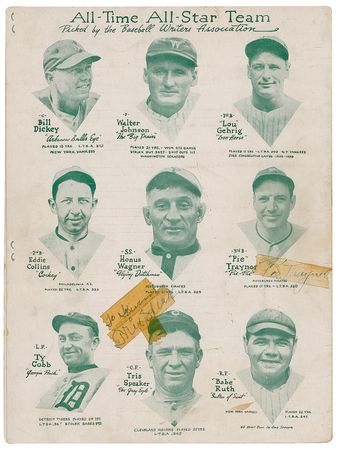 Lot #1299 Baseball Hall of Famers: Four Hall of Famers visit Al Schacht?s restaurant - Image 2
