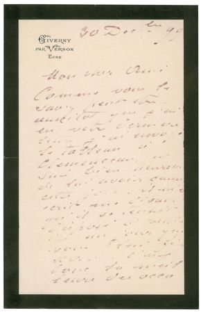 Lot #573 Claude Monet: ?I had sent the painting to Clemenceau...he was ready to come here at the date you will choose. - Image 1
