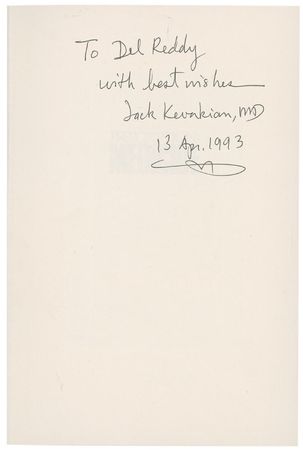Lot #225 Jack Kevorkian Book - Image 1