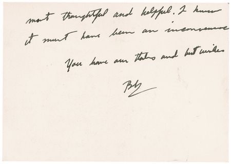 Lot #222 Robert F. Kennedy: Bobby Kennedy thanks heavyweight champ Gene Tunney for honoring his martyred brother: ?We all appreciated your coming to Boston for the game? - Image 2