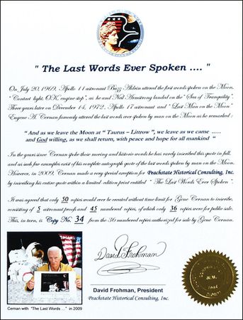 Lot #374 Apollo 17: Gene Cernan 