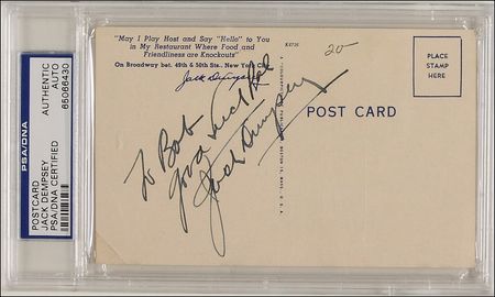 Lot #1375 Jack Dempsey Signed Photograph - Image 1