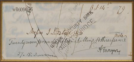 Lot #603 Alfred Lord Tennyson Check - Image 2