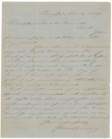 Lot #20 Grover Cleveland: Shortly after passing