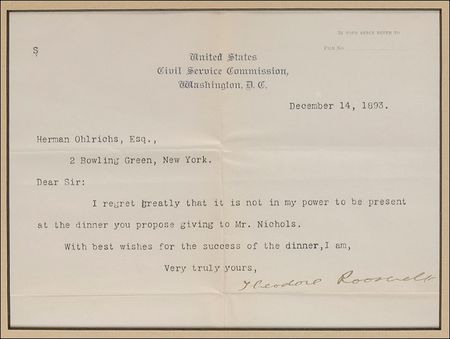 Lot #125 Theodore Roosevelt Typed Letter Signed - Image 2